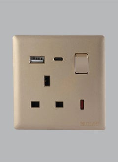 BRILLANT 3pcs USB TYPE A+C Multi-Port Gold Plug  - Image 1
