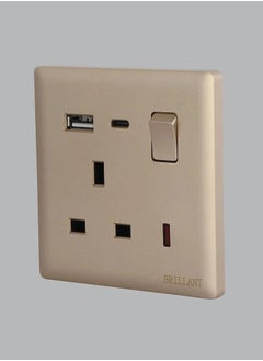 BRILLANT 3pcs USB TYPE A+C Multi-Port Gold Plug  - Image 2