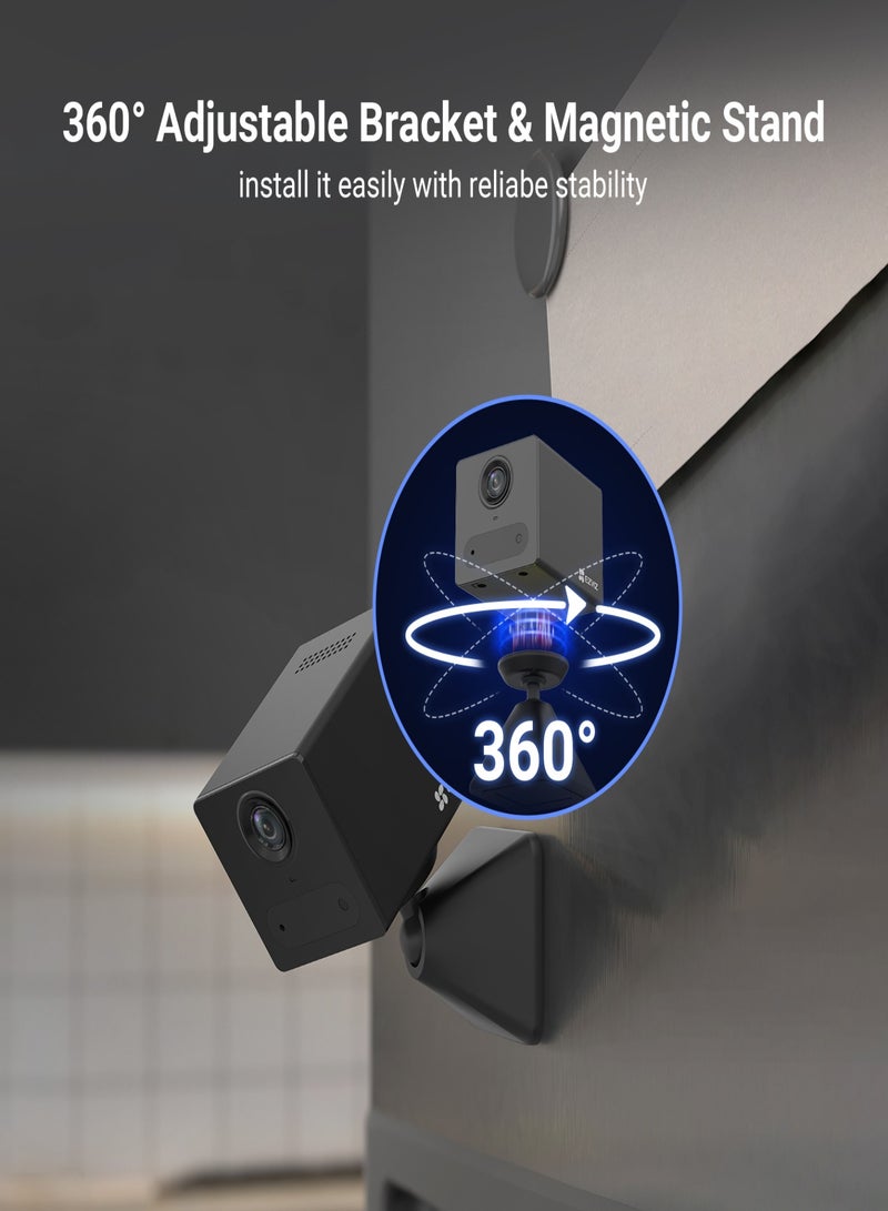EZVIZ CB2 4G Security Camera, 2K/3MP Battery Camera with 4G Connectivity, Always-on Video, Human Shape Detection, Two Way Talk, Magnetic Base, IR Night Vision, Supports Cloud & SD card Storage(Black) - Image 4