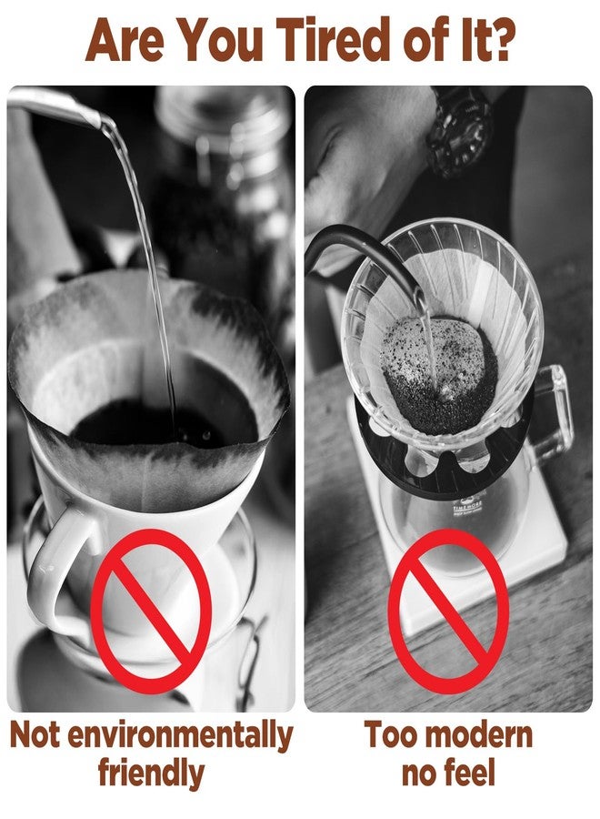 XLIUAX Cloth Coffee Strainer, Reusable Colador De Cafe De Tela with Wooden Handle, Coffee Socks with Flannel Cloth Strainer for Coffees Enthusiasts Home Office Use - Image 3