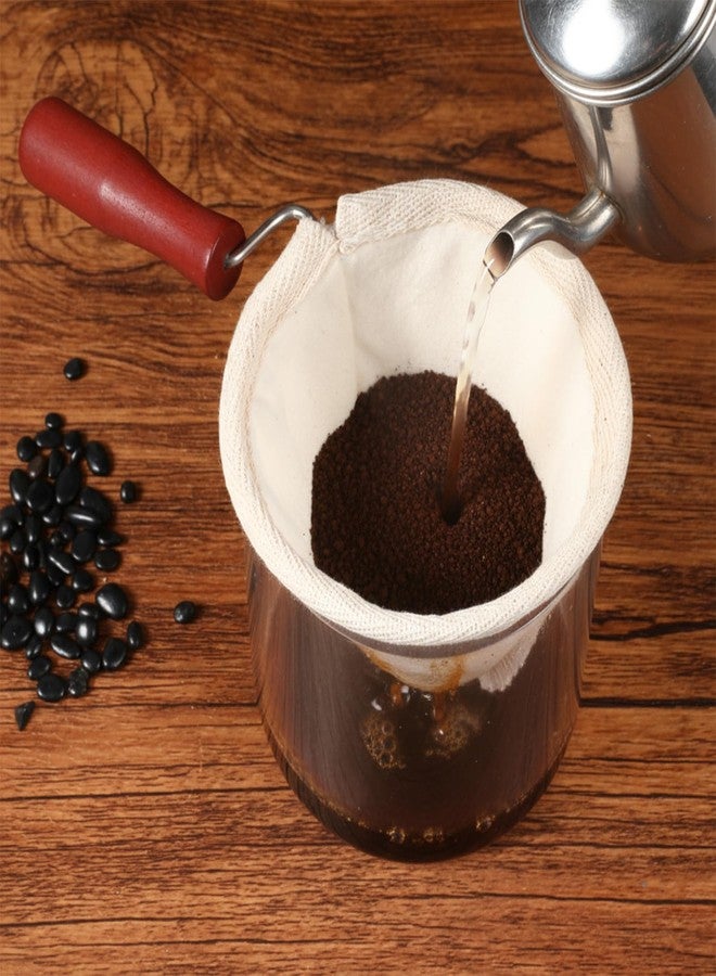XLIUAX Cloth Coffee Strainer, Reusable Colador De Cafe De Tela with Wooden Handle, Coffee Socks with Flannel Cloth Strainer for Coffees Enthusiasts Home Office Use - Image 5