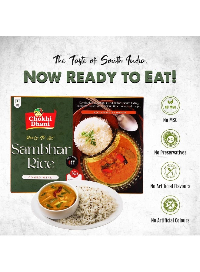 Chokhi Dhani Sambhar Rice 350 gm | Ready-to-Eat Rice with Vegetables & Spices | Indian-Style Meal | Heat & Serve | Vegetarian - Image 5