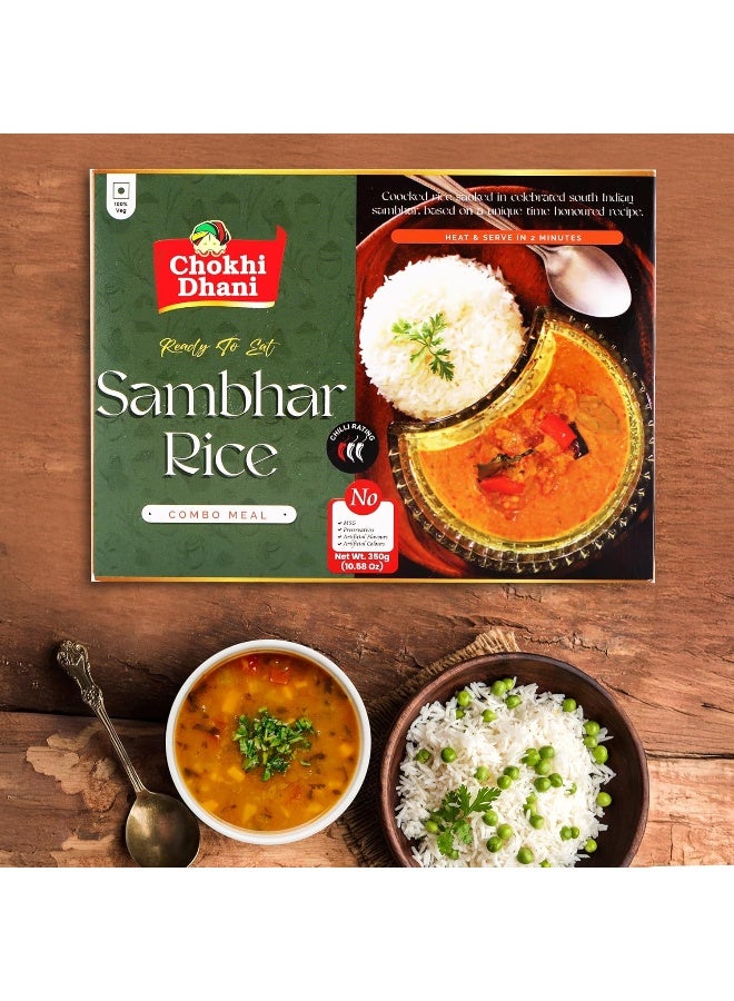 Chokhi Dhani Sambhar Rice 350 gm | Ready-to-Eat Rice with Vegetables & Spices | Indian-Style Meal | Heat & Serve | Vegetarian - Image 4