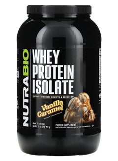 NutraBio Whey Protein Isolate Vanilla Caramel 2 lb (907 g) 