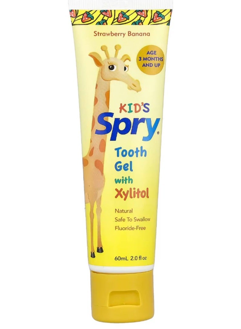 إكسلير، جل أسنان للأطفال Spry® مع زايليتول، من عمر 3 أشهر فما فوق، نكهة فراولة وموز، 2 أونصة سائلة (60 مل) - Image 1