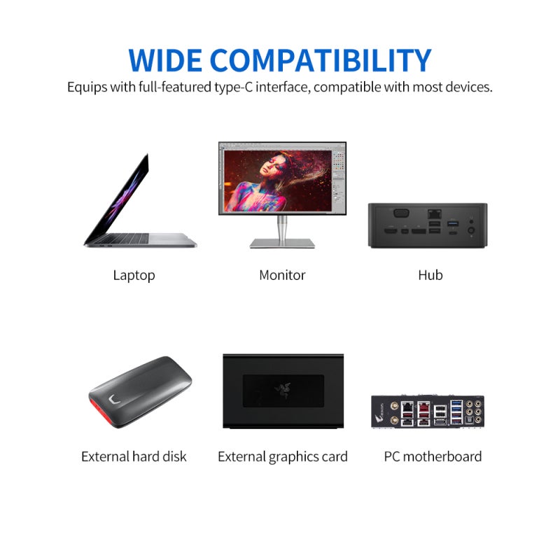 كابل USB C طول 3 أقدام باللون الأسود - شحن سريع بقدرة 100 واط مع تقنية PD، نقل بسرعة عالية تصل لـ 40 جيجابت في الثانية، كابل ثاندربولت 3 لمزامنة الصوت والفيديو بدقة 5K للأجهزة الخارجية والحواسيب المحمولة الشائعة - Image 2