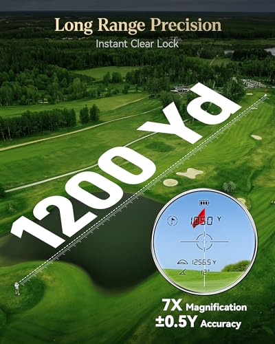 REDTIGER Range Finder Golf, 1200 Yards Golf Rangefinder with Slope, Light-Adaptive Display, 7X Magnification, Flag Lock Vibration, Rechargeable Laser Range Finder with Magnet, GolfVue Series 2 - Image 4