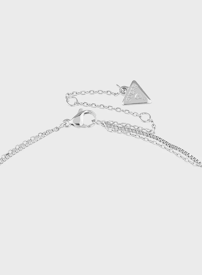 GUESS Jubn05026Jwrht/U 16-18 Two Hearts Double Necklace