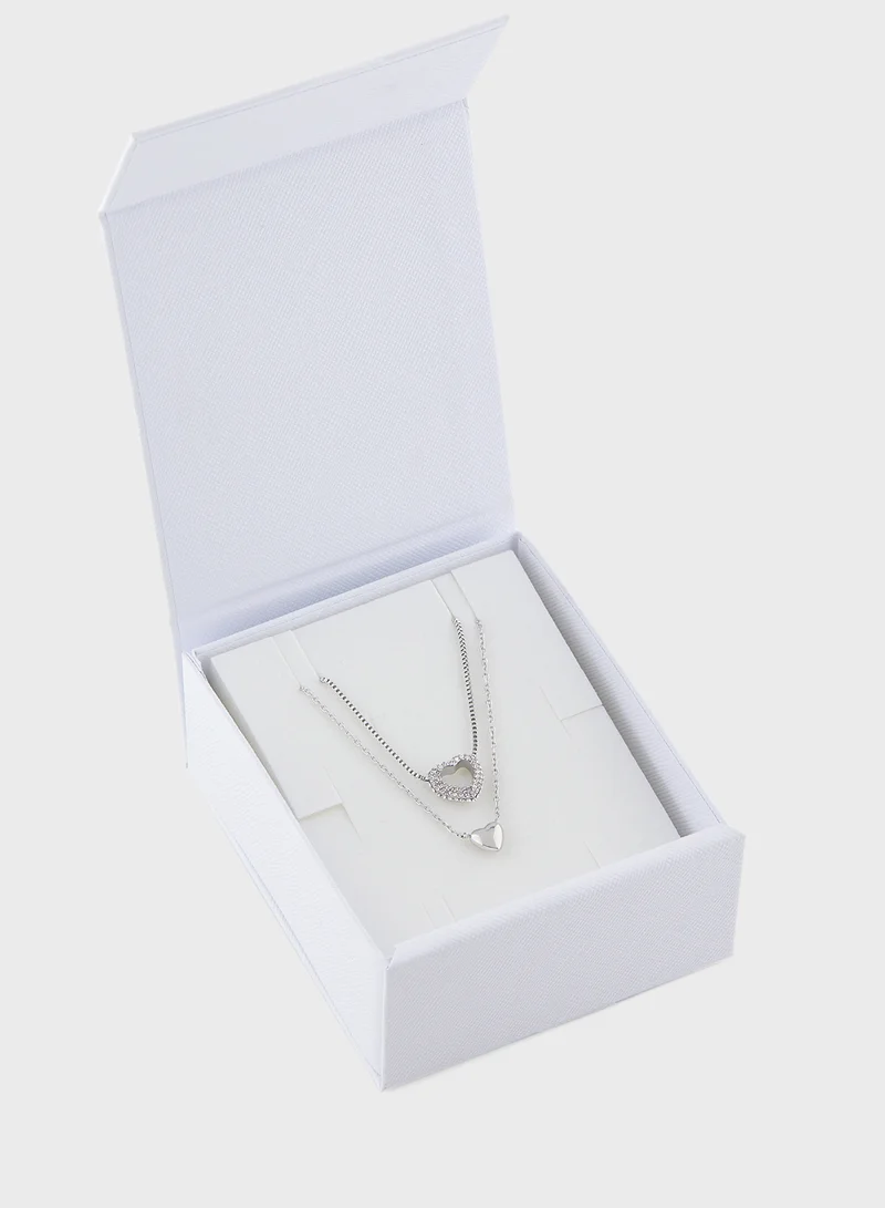 GUESS Jubn05026Jwrht/U 16-18 Two Hearts Double Necklace