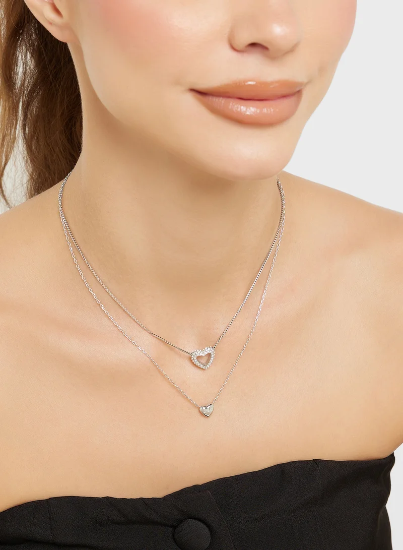 GUESS Jubn05026Jwrht/U 16-18 Two Hearts Double Necklace