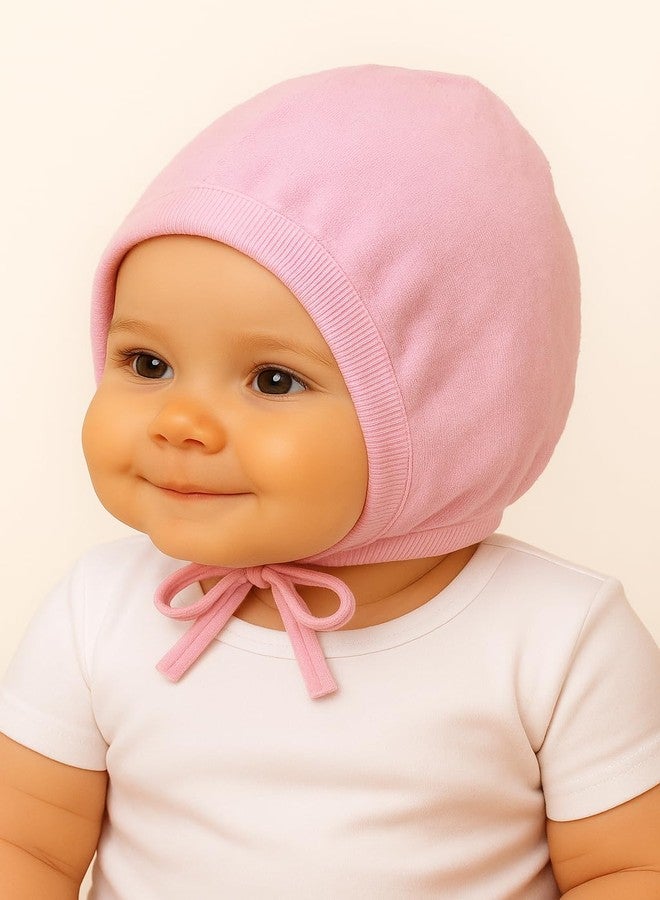 FASHFLOW Unisex Pure Cotton Caps/Topi for Babies Combo Pack of 3 with Knot Closure (in, Age, 12 Months, 18 Months, Plain) - Image 3