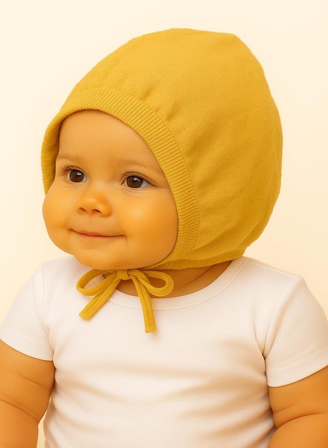 FASHFLOW Unisex Pure Cotton Caps/Topi for Babies Combo Pack of 3 with Knot Closure (in, Age, 12 Months, 18 Months, Plain) - Image 5