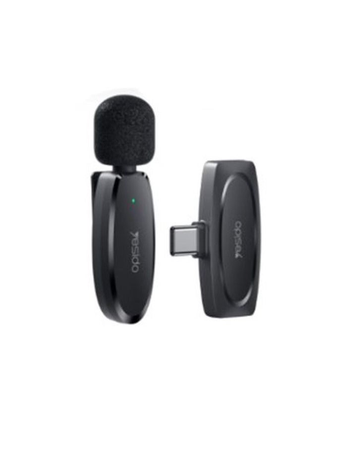 يسيدو Yesido ميكروفون لاسلكي محمول KR11 لنقل الصوت بزاوية 360 درجة ومنفذ إرسال من النوع C وميكروفون MEMS لاسلكي - Image 2