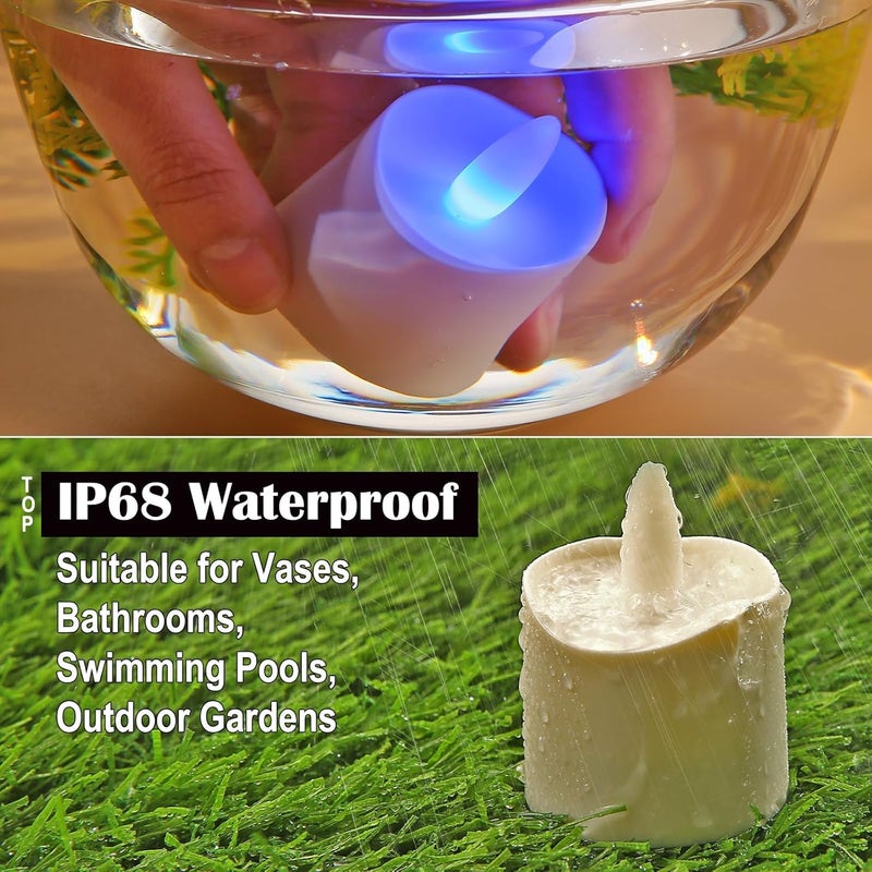 HL Flameless Candles with Remote Timer&Charging Station, 60+Hours Rechargeable Waterproof Outdoor RGB Tea Lights Colorful Candles for Valentine's Gift Halloween Christmas Home Party Decor-6pcs - Image 4