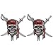CARRUN 2X Skull Buccaneers Automobile Emblem Metal Badge Sticker Car Side Rear Front Hood Trunk Door Fender Bumper Metal Badge 3D Decal Sticker Gun Color Buccaneer - Image 2