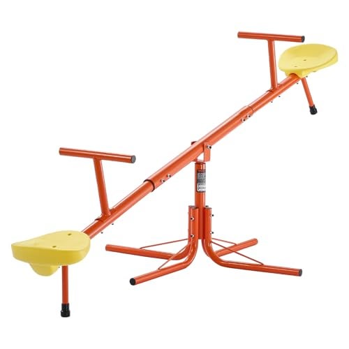 VEVOR Seesaw Teeter Totter for Kids Outdoor 100 lbs Load Capacity per Seat Sit and Spin Teeter Totter with 4Prong Support Legs Playground Equipment with Swiveling 360 Degrees Rotating for Aged 3 - Image 1