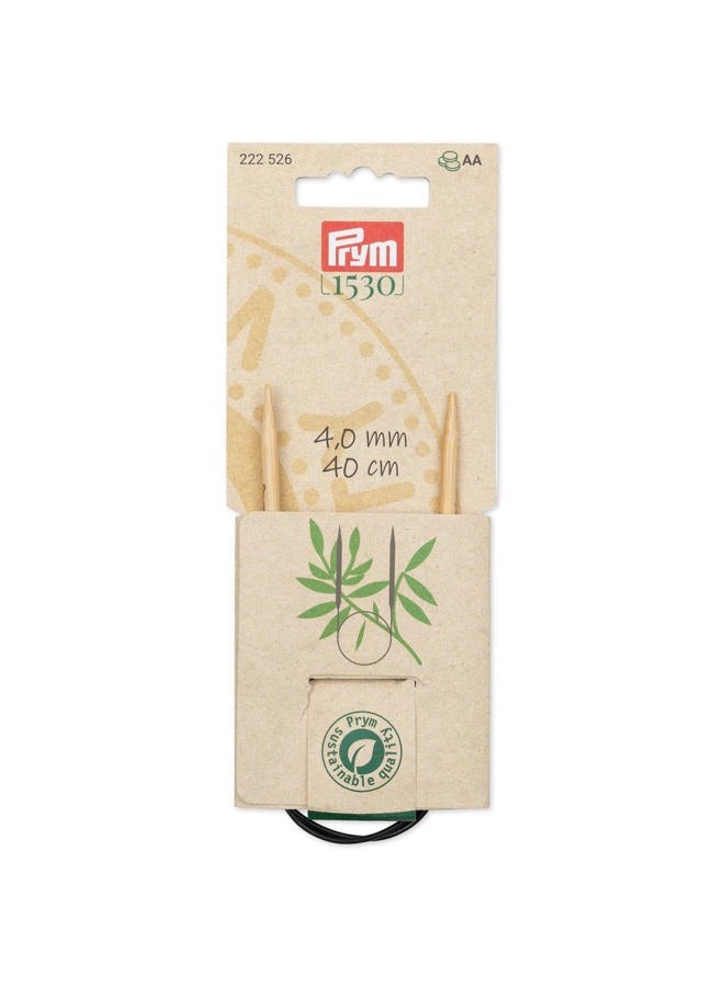 PRYM 16" Circular Knitting Needles, Bamboo, US 6 (4mm) - Image 1