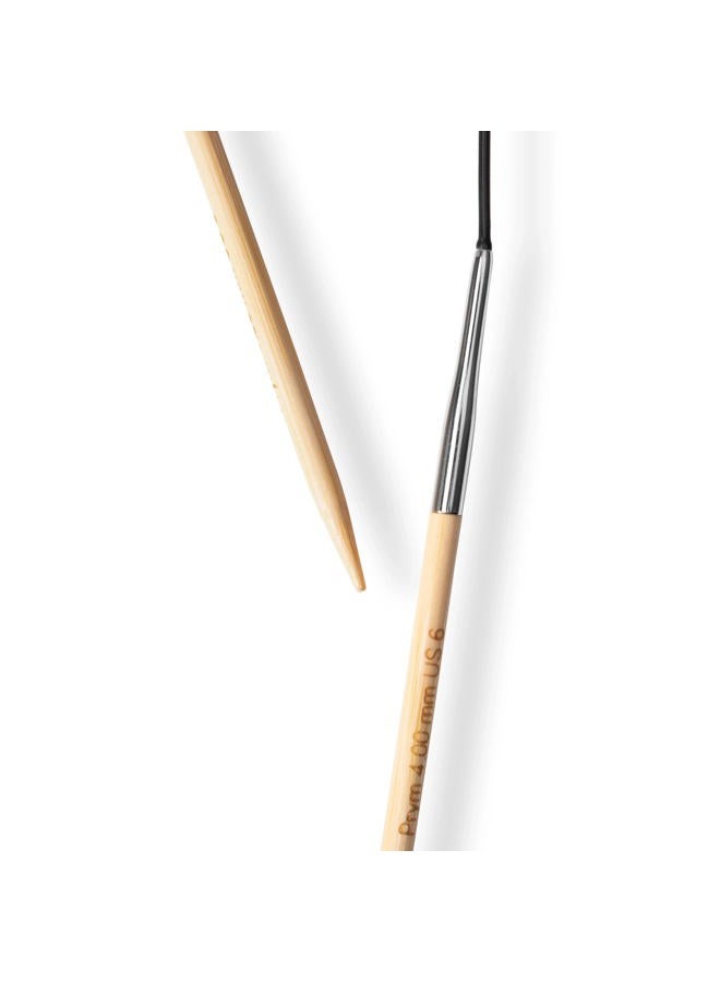 PRYM 16" Circular Knitting Needles, Bamboo, US 6 (4mm) - Image 3