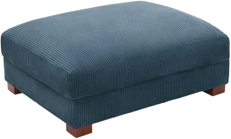 Comfynest Modern Corduroy Ottoman - Navy - Image 3