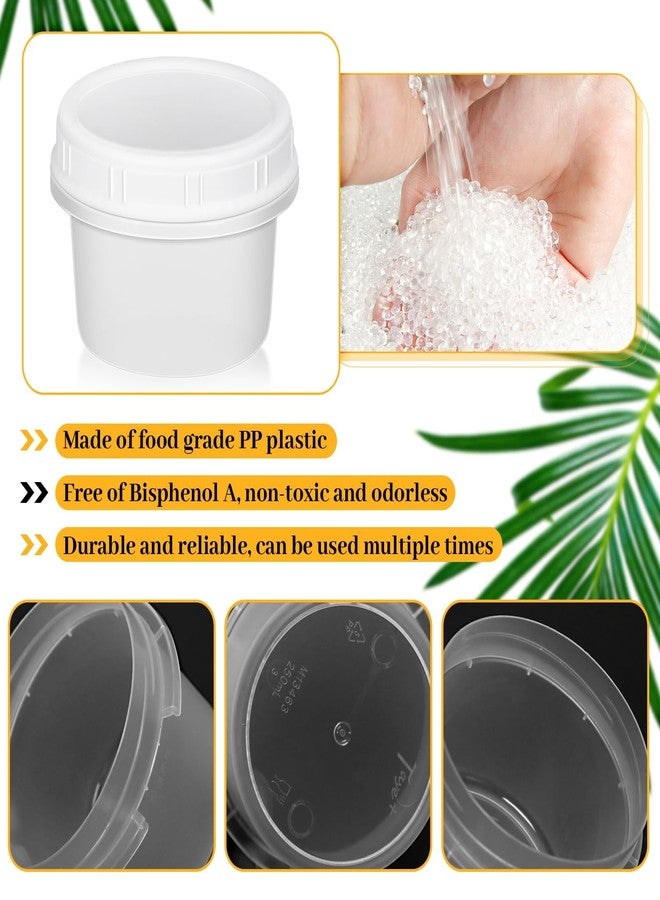 ISUSSER 10 Pack 8oz Reusable Small Plastic Containers with Screw Lids, Stackable Food Storage Jars, Sauce Condiment Jars, Lunch Box Accessories - Image 3