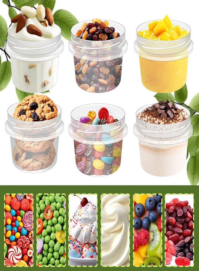ISUSSER 10 Pack 8oz Reusable Small Plastic Containers with Screw Lids, Stackable Food Storage Jars, Sauce Condiment Jars, Lunch Box Accessories - Image 4