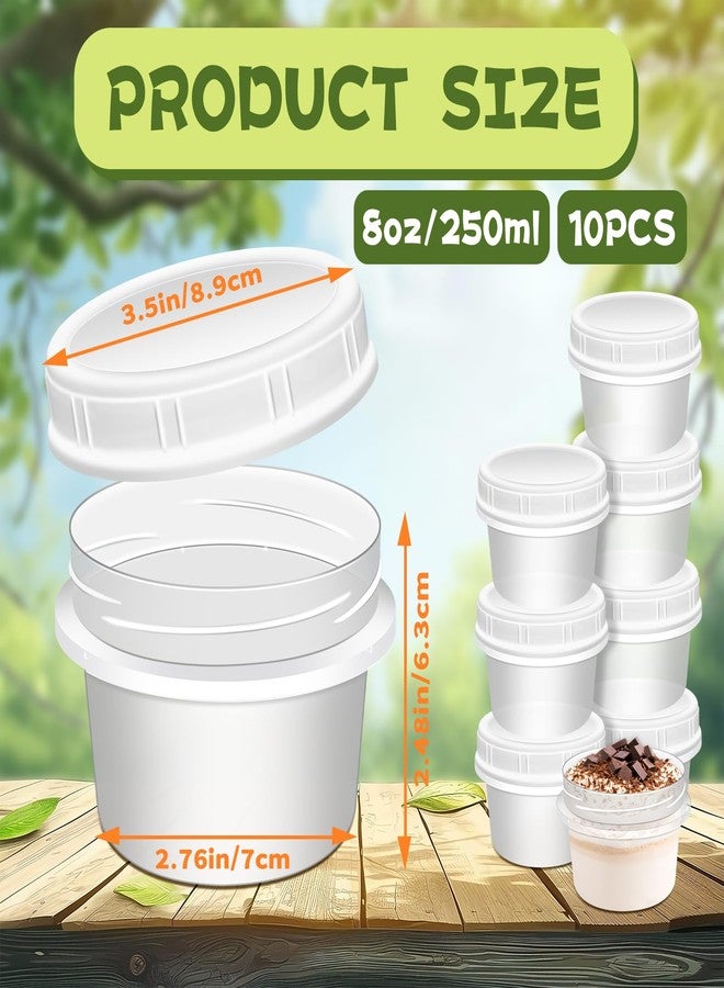 ISUSSER 10 Pack 8oz Reusable Small Plastic Containers with Screw Lids, Stackable Food Storage Jars, Sauce Condiment Jars, Lunch Box Accessories - Image 2