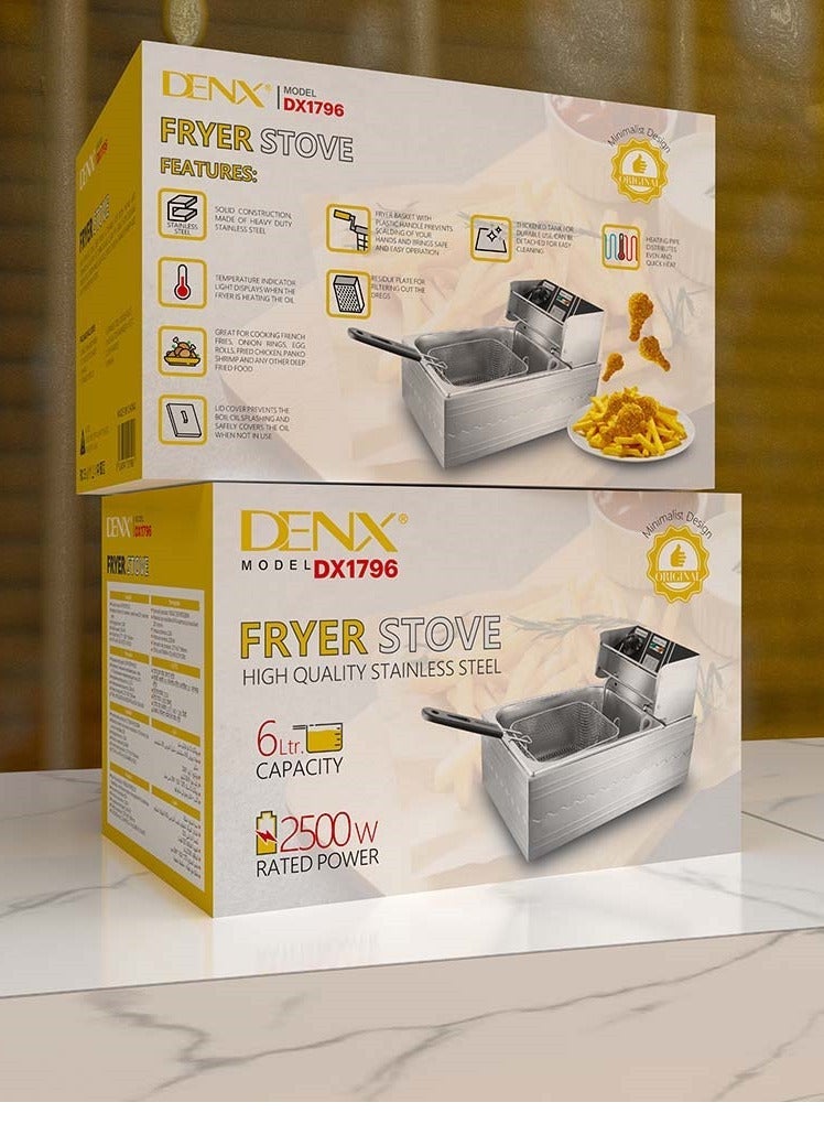 دينكس علبة زيت كهربائية سعة 6 لتر بقوة 2500 وات مع غطاء - Image 3