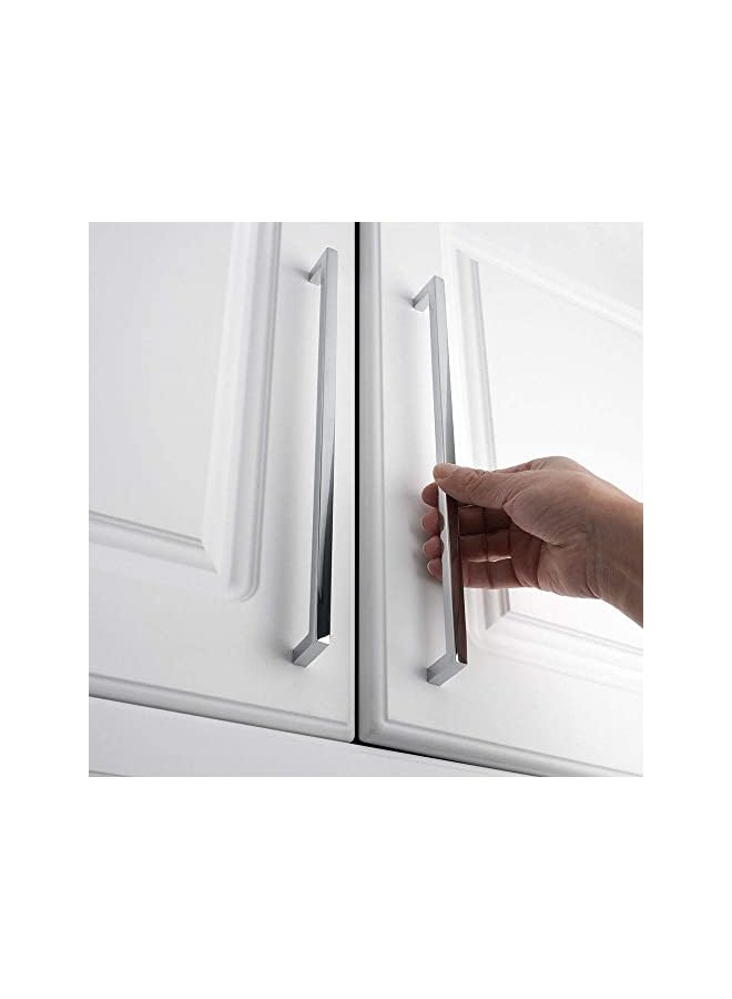 promass Solid Square Bar Cabinet Handle - Chrome Furniture Pull, 12.6 Inch/320mm Screwhole Distance, 1-Piece for Kitchen Cupboard Door, Bedroom Dresser Drawer, Bathroom Wardrobe Hardware - Image 3