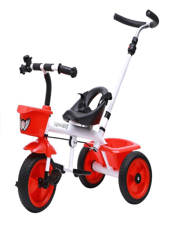 JoyRide Metal Tricycle with Parent Push Handle (red) - Image 1