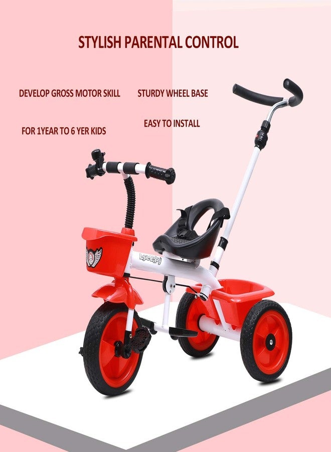JoyRide Metal Tricycle with Parent Push Handle (red) - Image 3