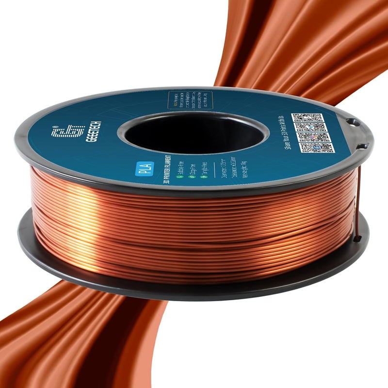 Geeetech Silk PLA Filament 1.75mm for 3D Printer, Metal-Like Shiny 3D Filament 1kg (2.2lbs) 1 Spool, Dimensional Accuracy +/- 0.02 mm, Metallic Copper Silk Filament - Image 3