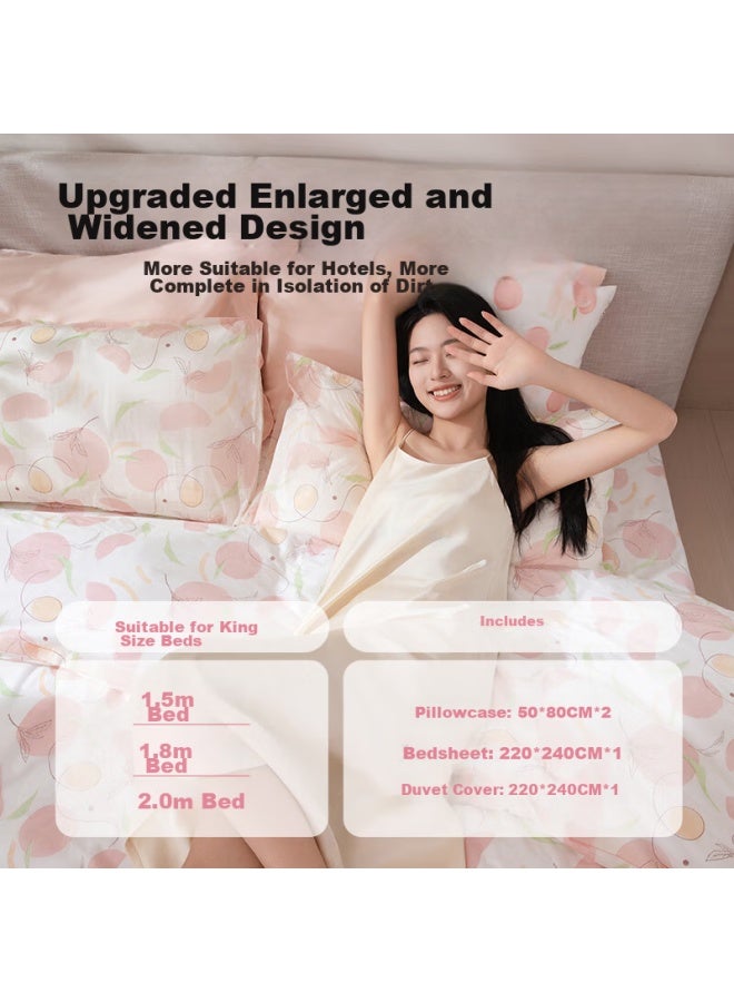 Sometimes, A Disposable Four-piece Bedding Set For Double Bed Includes A Bed Sheet, Duvet Cover, Pillowcases, And Thickened Dirt-proof Sleeping Bag. It's Suitable For Travel, Hotel Stays, And Preventing Dirt. - Image 4
