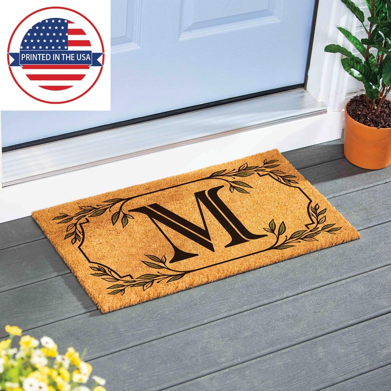 Evergreen Flag Evergreen Monogram Coir Doormat | Letter M | Front Door Mat for Outdoor Indoor Entrance | 28x16 Inches | Non-Slip Backing Doorway Mat for Porch Patio Floor | New Home Decor Housewarming Gift - Image 4