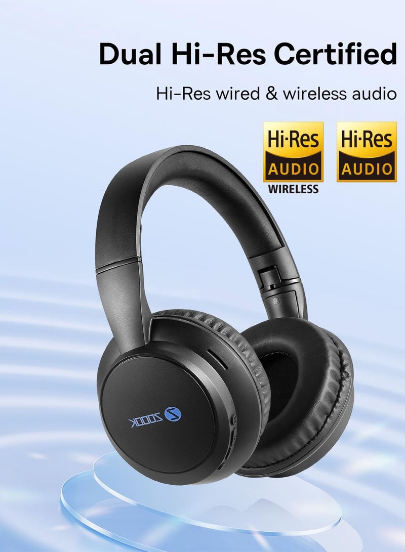 Zoook ENIGMA Wireless Headphones Bluetooth 5.0 Over-Ear Headset with Mic Hybrid Active Noise Cancelling Hi-Res Audio 30H Battery Wearing Detection Foldable for Travel, Work, Music, Call UAE Version - Image 2