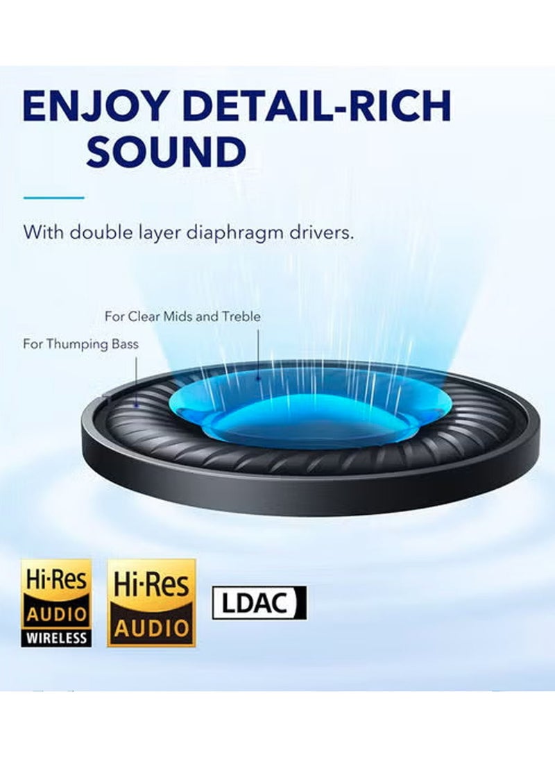 Zoook ENIGMA Wireless Headphones Bluetooth 5.0 Over-Ear Headset with Mic Hybrid Active Noise Cancelling Hi-Res Audio 30H Battery Wearing Detection Foldable for Travel, Work, Music, Call UAE Version - Image 4