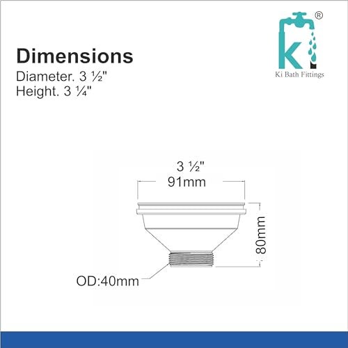 KI PVC 3" Inches Kitchen Coupling for Sink with Steel Jali (Drain Outlet, Grey) - Image 4