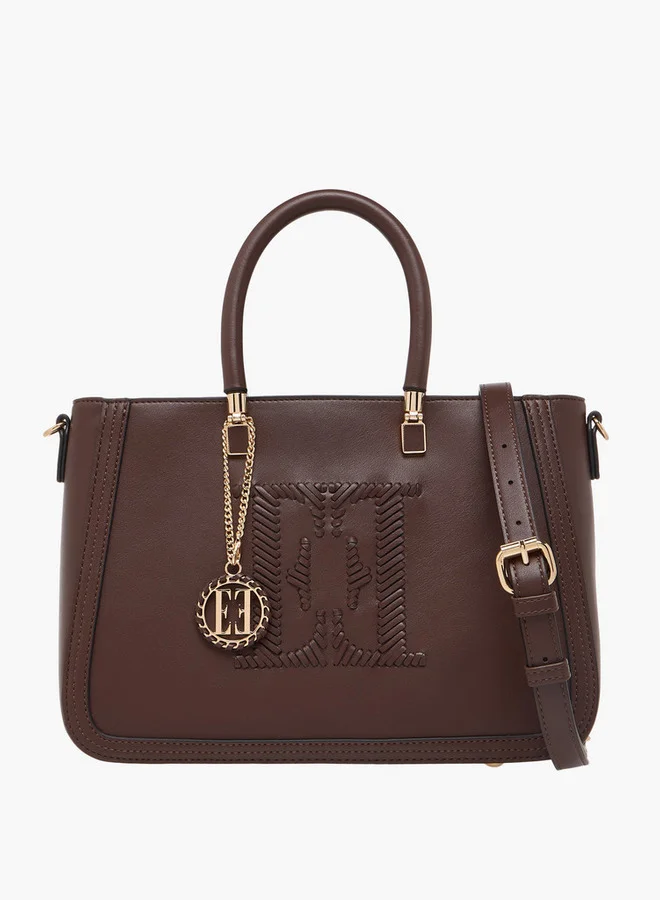 ايل Stitch Detail Tote Bag with Zip Closure