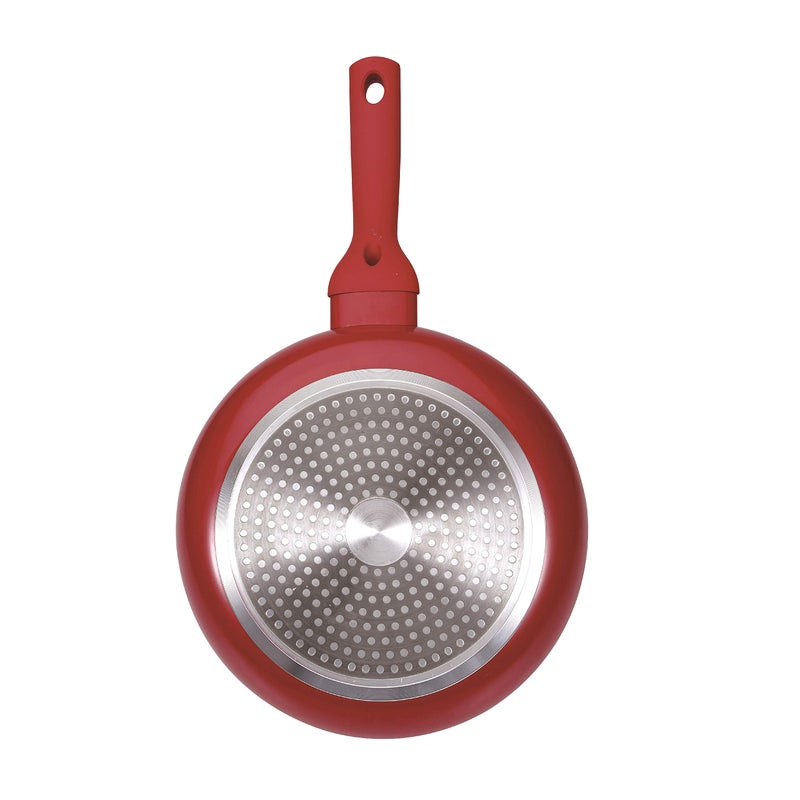 Bergner Bellini Plus 5 Layer Marble Non Stick Frypan, 26 cm, Induction Base, Soft Touch Handle, Food Safe (PFOA Free), Thickness 3.2mm, 1 Year Warranty by Bergner, Red - Image 4