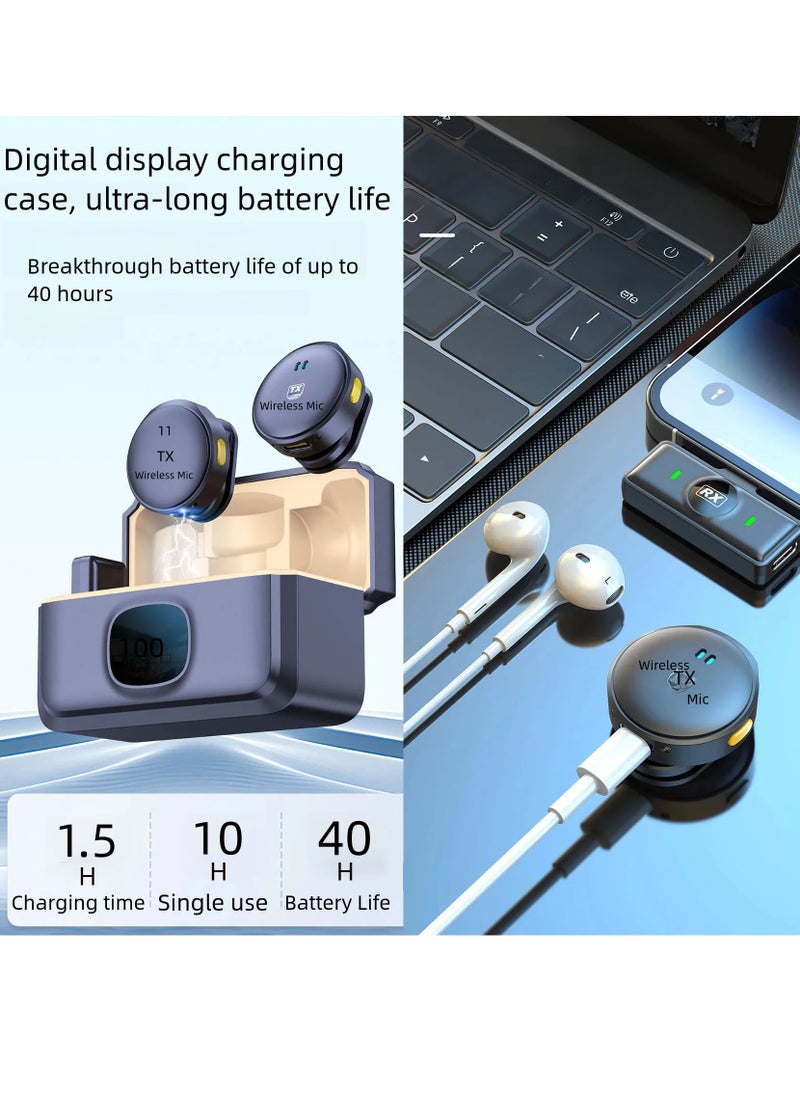 Generic - Wireless Lapel Microphone, Magnetic Suction Back Clip Wireless Collar Microphone, Long Battery Life Noise Cancellation Mic For Tiktok, Youtube, Vlogging, Video Recording, Streaming, (For Iphone) - Image 1