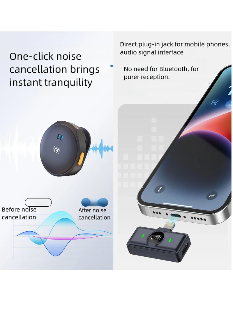 Generic - Wireless Lapel Microphone, Magnetic Suction Back Clip Wireless Collar Microphone, Long Battery Life Noise Cancellation Mic For Tiktok, Youtube, Vlogging, Video Recording, Streaming, (For Iphone) - Image 1