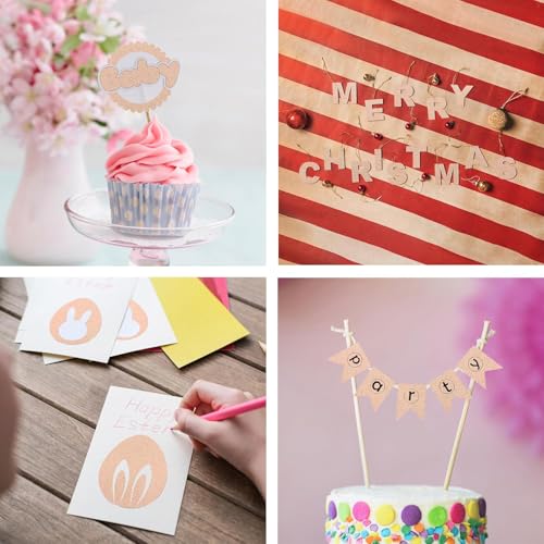 Festiko® Black/Bronze/Gold/Silver Glitter Cardstock Sheets (Pack of 20, A4, 250 Gsm), Premium Glitter Paper for Crafts, A4 Glitter Card Stock for DIY Projects - Image 3