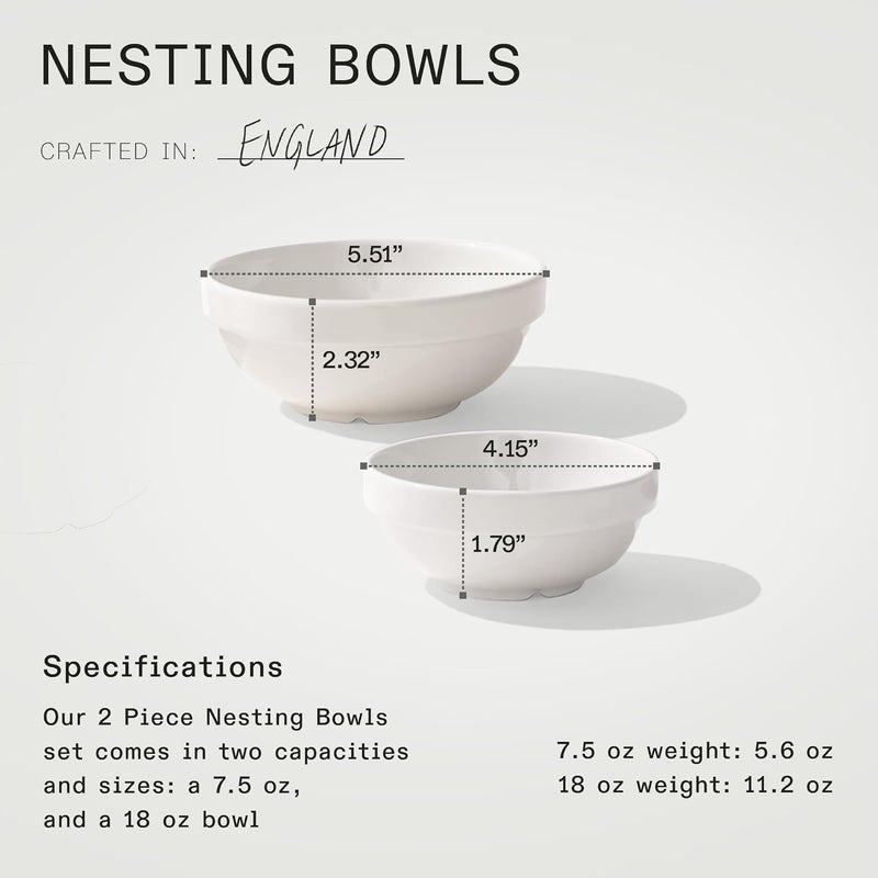 Madein Made In Cookware  Mise en Place Bowls  2 Sizes  Set of 4 White  Porcelain  Crafted in England - Image 5