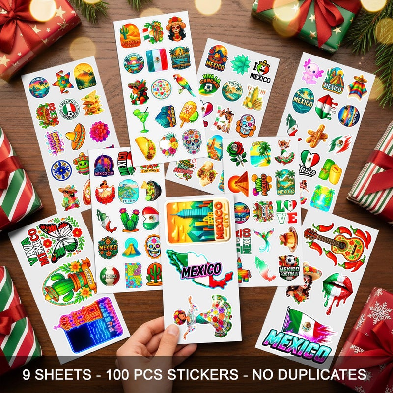 BETANAS 100pcs Mexico Travel Stickers for Teens & Adults - Waterproof Mexican Culture & City Vinyl Decals for Water Bottle, Laptop, Scrapbook, Journal, Car, Windows & Personal Items Birthday Gift - Image 3