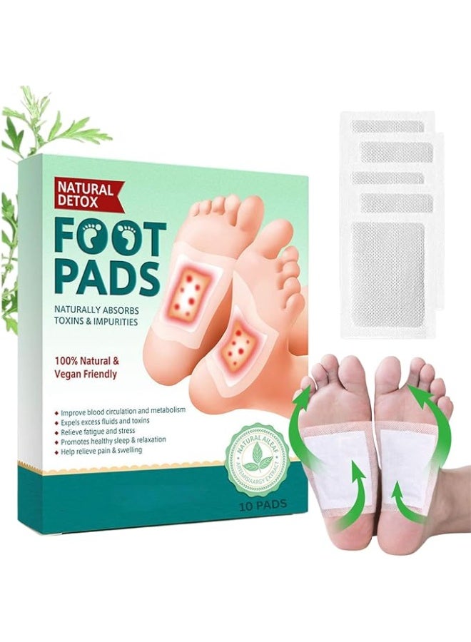 Natural Foot Pads For Weight Loss Natural Ingredients for Sleep Aid, Pain Relief, Toxin Removal with Bamboo Vinegar and Acupoint Micro-Massage Technology Herbal Foot Patch (PACK 10) - Image 1