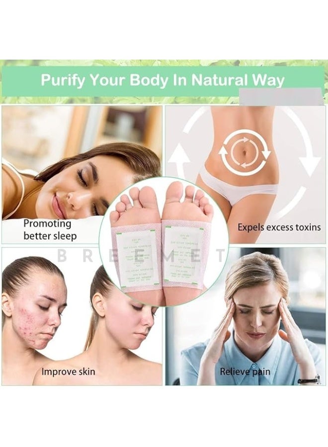 Natural Foot Pads For Weight Loss Natural Ingredients for Sleep Aid, Pain Relief, Toxin Removal with Bamboo Vinegar and Acupoint Micro-Massage Technology Herbal Foot Patch (PACK 10) - Image 2