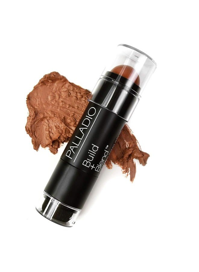 PALLADIO Contouring Makeup Stick BUILD + BLEND Contour Stick Makeup, Face Makeup for Perfect Sculpting Look, 0.23 Ounce (Cinnamon) - Image 2