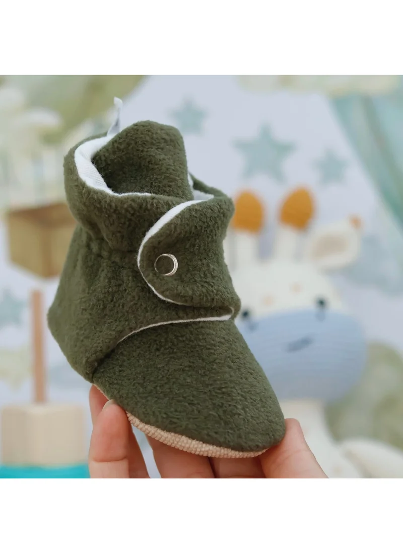 Ella Bonna Polar Baby Slippers, Non-Slip Sole, Home Boots, Nursery Shoes Booties, Khaki