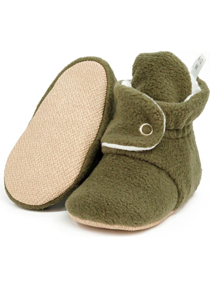 Ella Bonna Polar Baby Slippers, Non-Slip Sole, Home Boots, Nursery Shoes Booties, Khaki  - Image 5