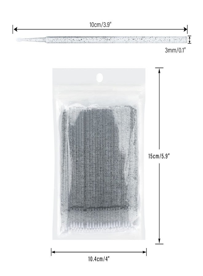 G2PLUS 500PCS Cotton Swabs, Crystal Black Disposable Micro Applicators Brush for Makeup and Personal Care, Micro Swabs for Eyelash Extensions, Nails, Eyeliner (Head Diameter: 2.5mm) - Image 2