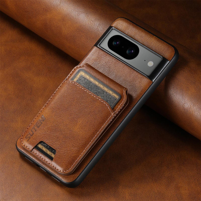 Suteni For Google Pixel 10 Pro H02 Leather Wallet Stand Back Phone Case(Brown) - Image 2